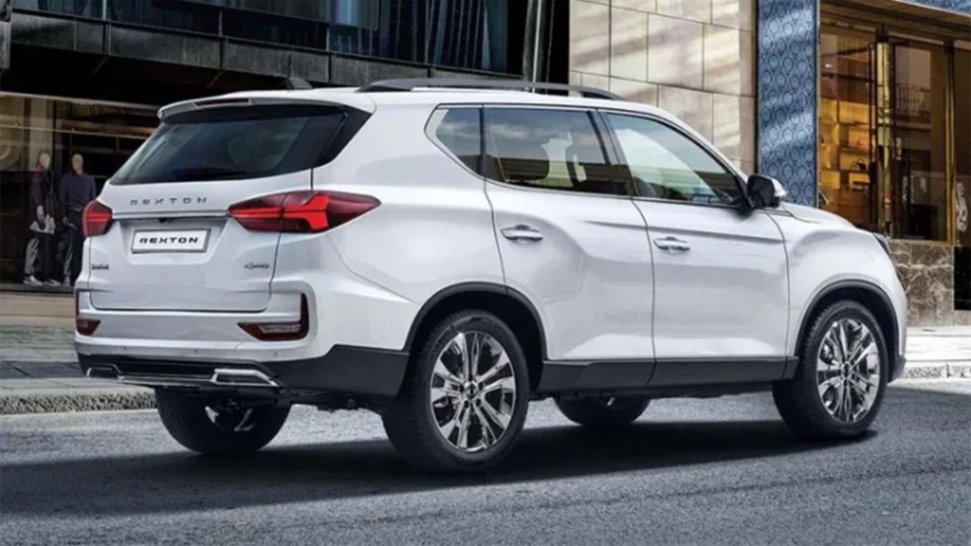 نمای جانبی شاسی بلند سانگ یانگ رکستون / 2021 SsangYong Rexton سفید رنگ