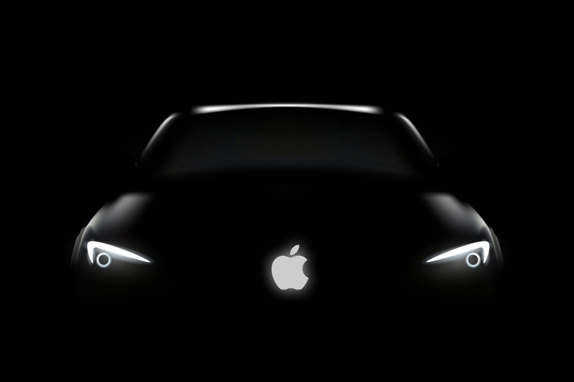 رندر غیررسمی خودرو اپل کار / Apple Car از نمای جلو مشکی