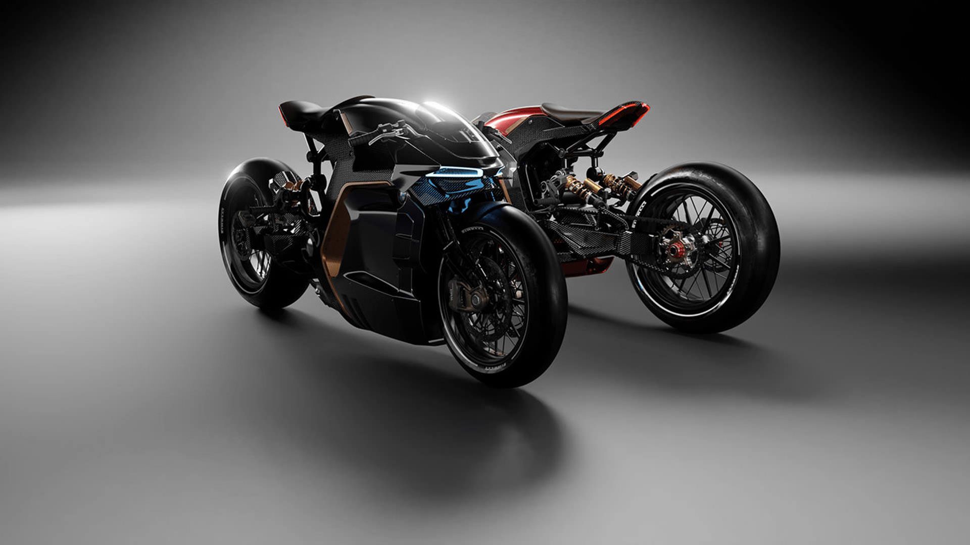 رندر مفهومی از موتورسیکلت بی ام و / BMW Concept Motorcycle سیاه رنگ