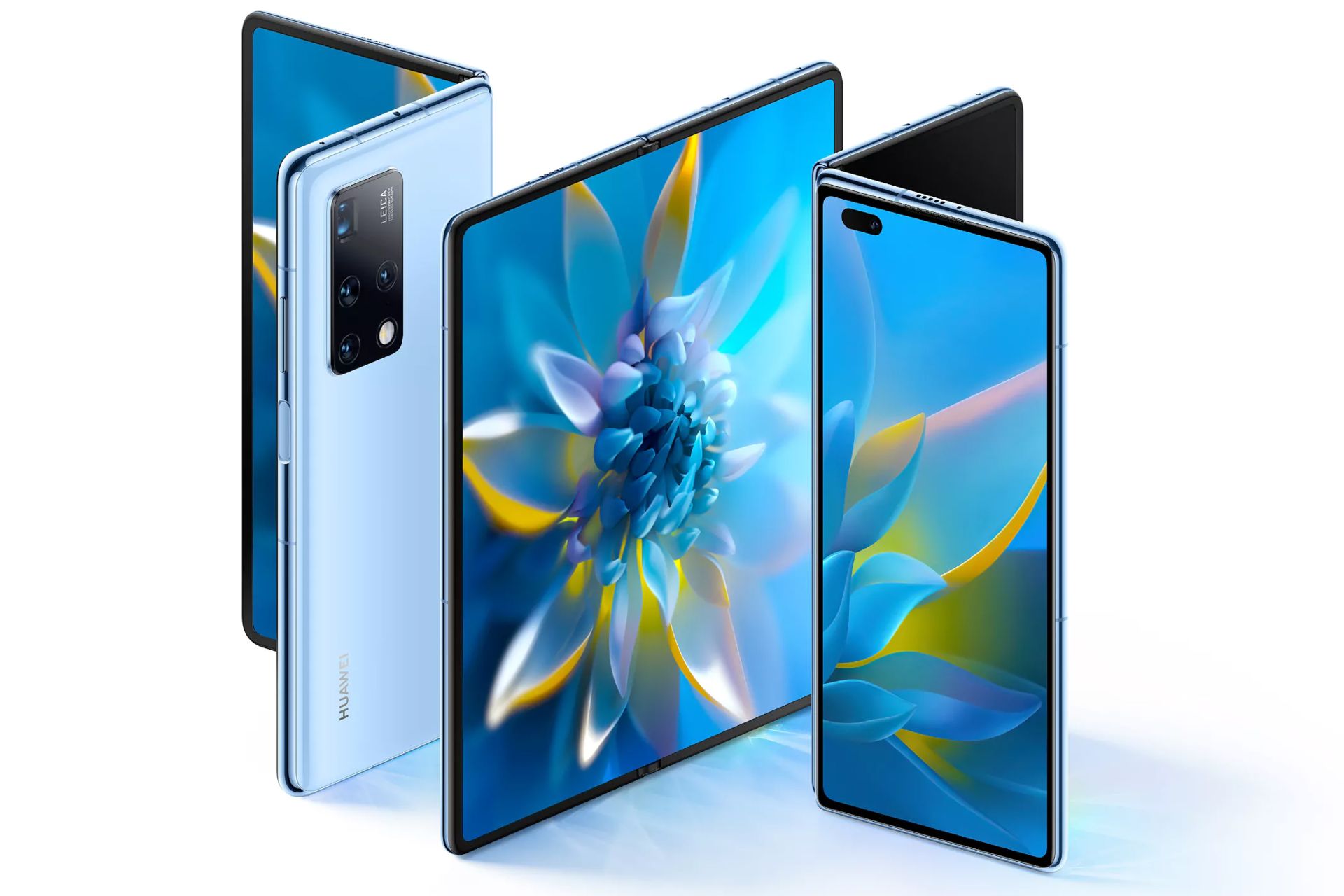 هواوی میت ایکس 2 / Huawei Mate X2 در حالت تاشده و بازشده رنگ آبی