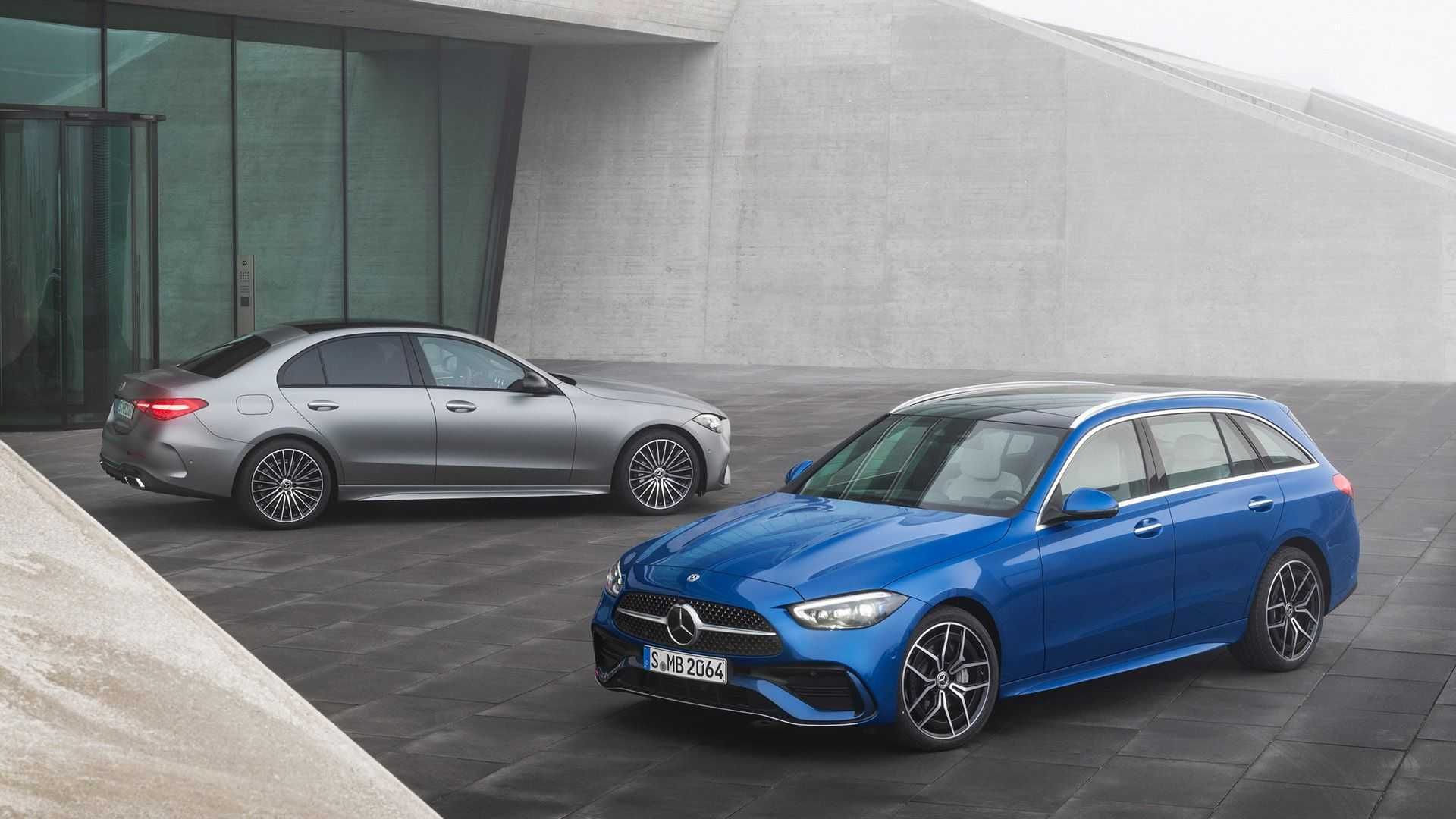 استیشن واگن مرسدس بنز سی کلاس / 2022 Mercedes C-Class آبی و خاکستری رنگ