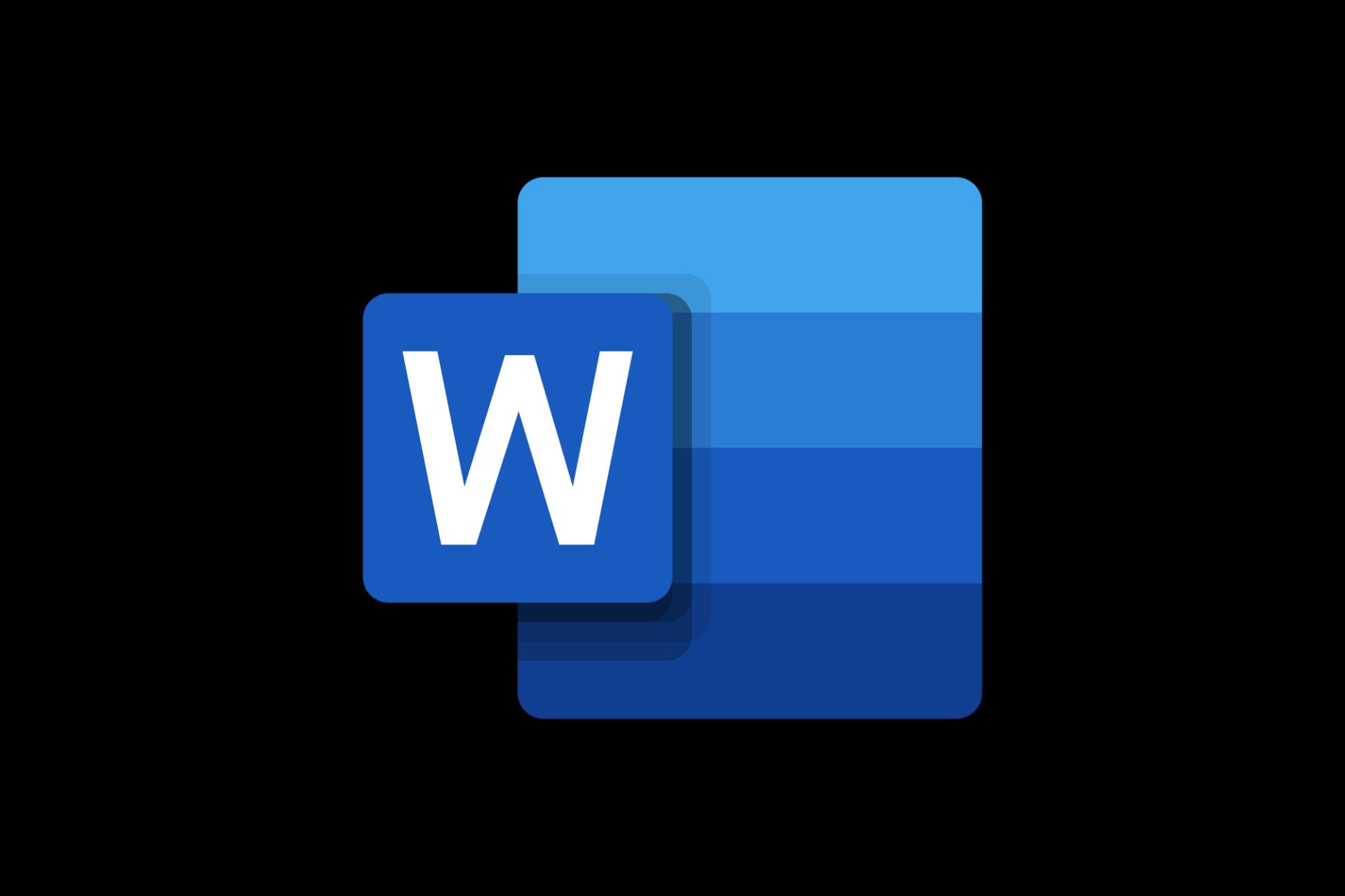 لوگو مایکروسافت ورد / Microsoft Word در پس زمینه مشکی