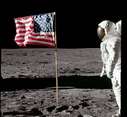 پرچم آمریکا بر کره ماه - ناسا