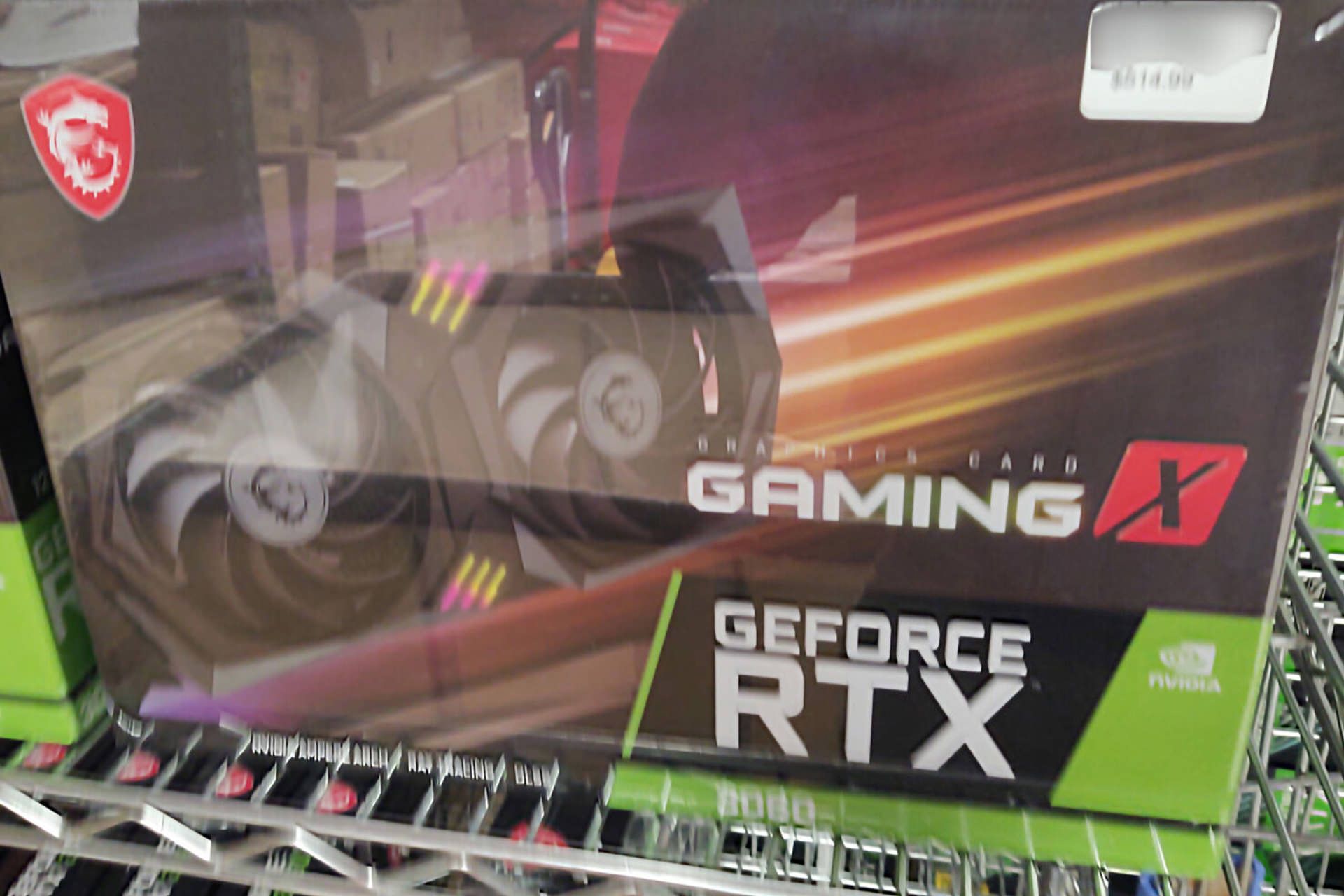 جعبه کارت گرافیک RTX 3060 انویدیا از نمای جلو