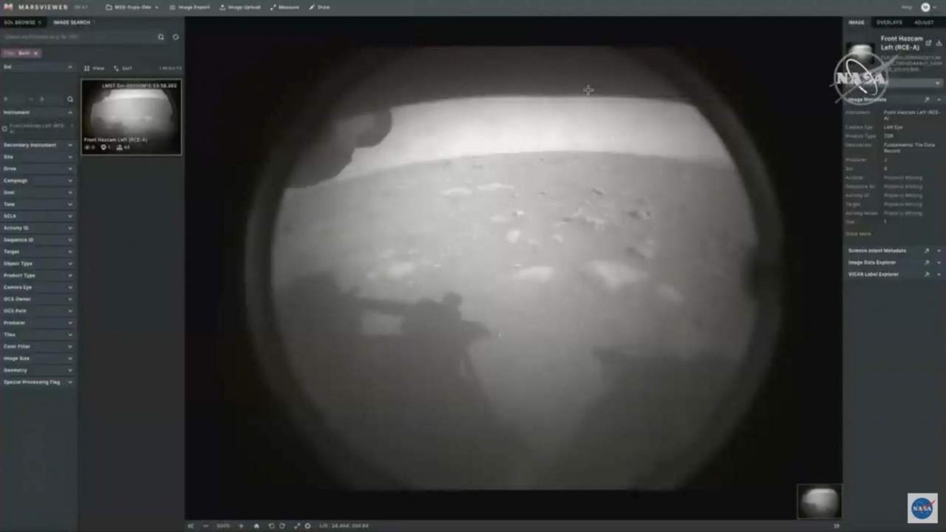 نخستین تصویر ارسالی مریخ نورد پرسویرنس