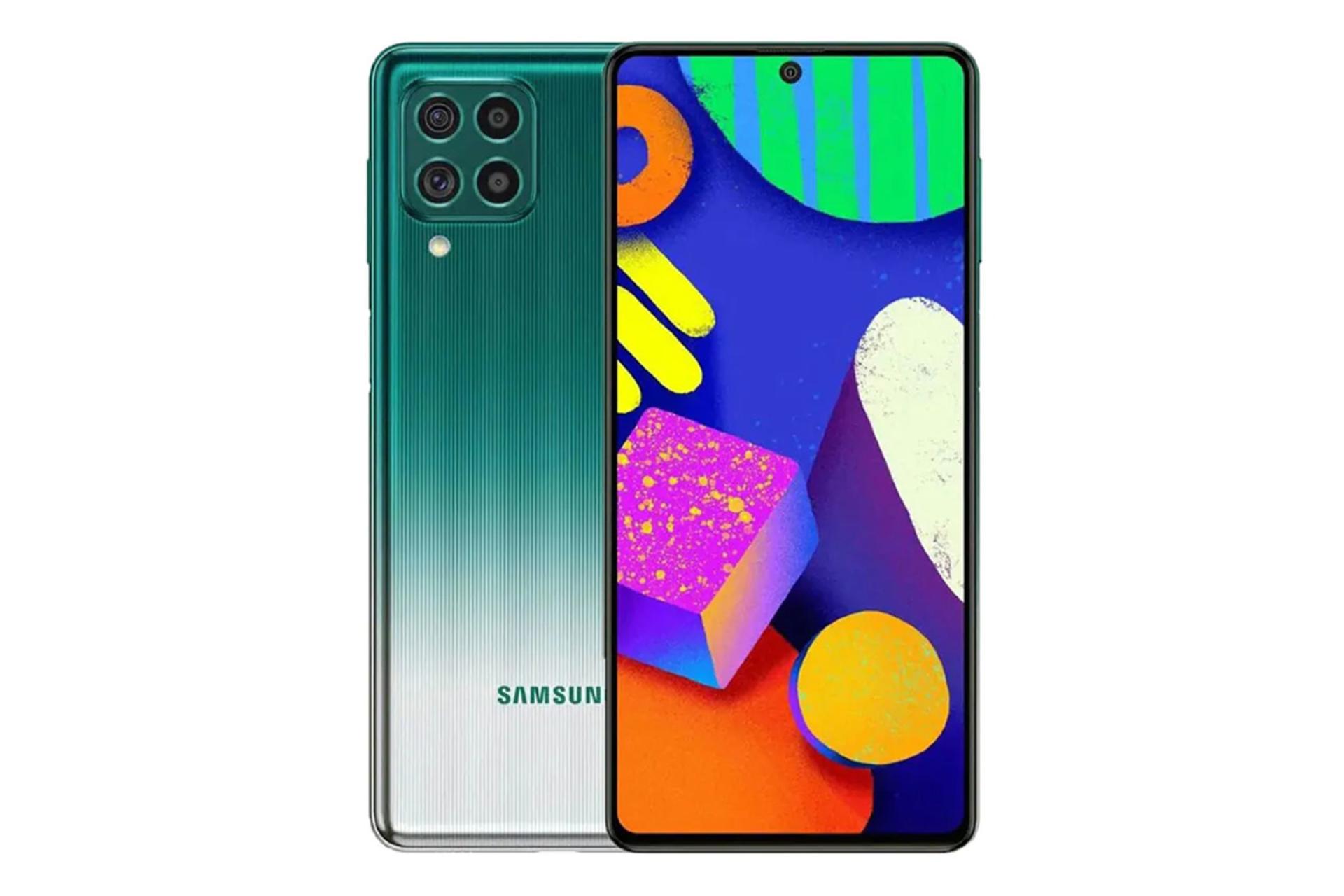 نمای پشت و جلو گوشی سامسونگ گلکسی ام 62 / samsung