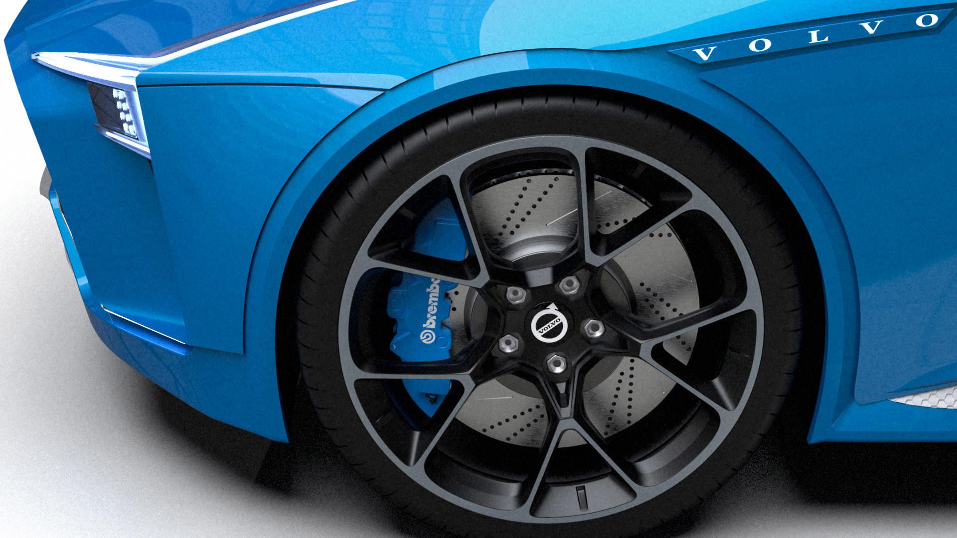 رینگ و چرخ خودروی مفهومی ولوو کریگر / Volvo Krigare آبی رنگ