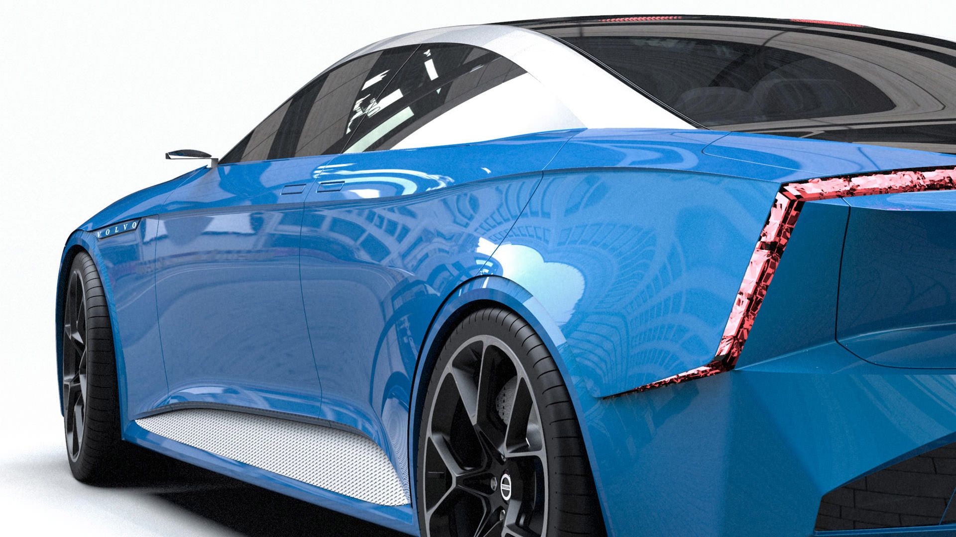 چراغ عقب خودروی مفهومی ولوو کریگر / Volvo Krigare آبی رنگ