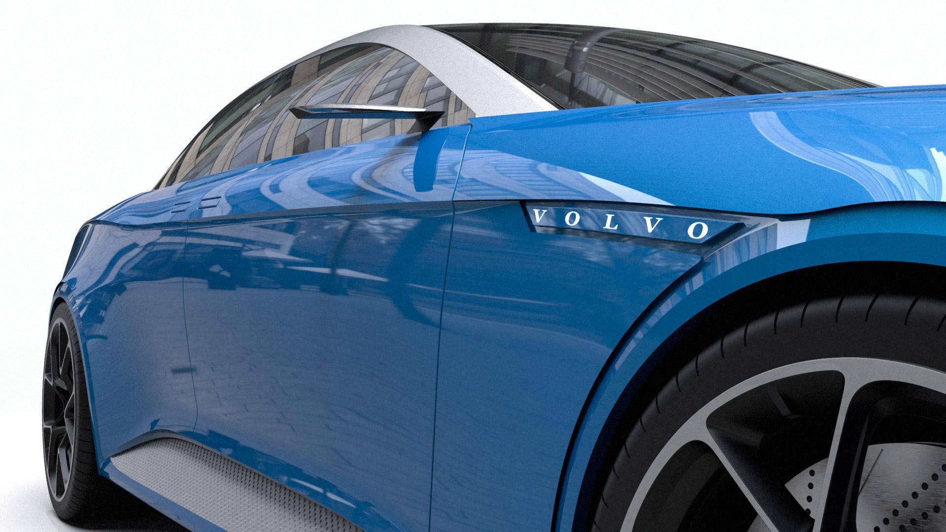 چرخ جلو خودروی مفهومی ولوو کریگر / Volvo Krigare آبی رنگ