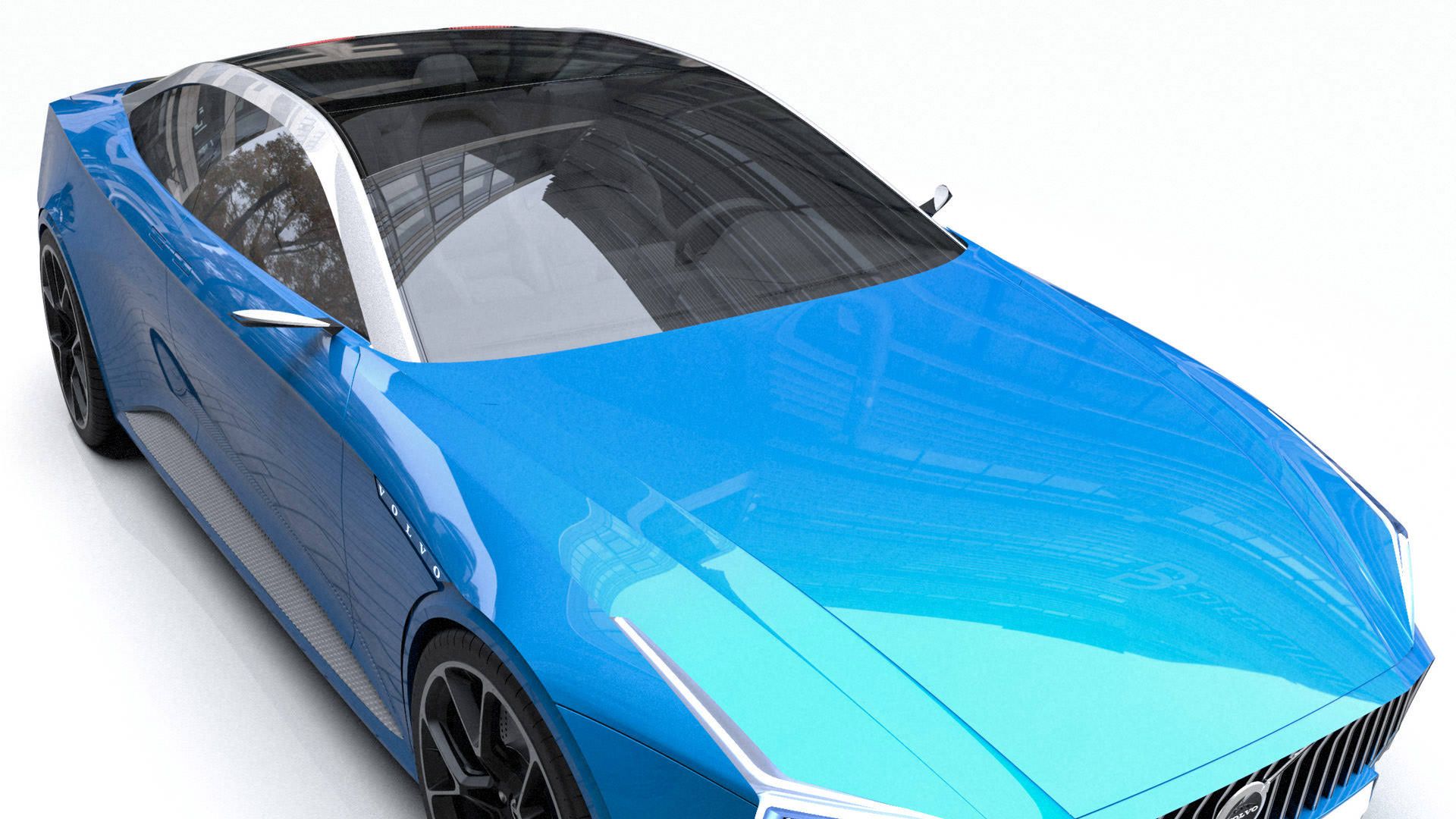 جلوپنجره خودروی مفهومی ولوو کریگر / Volvo Krigare آبی رنگ