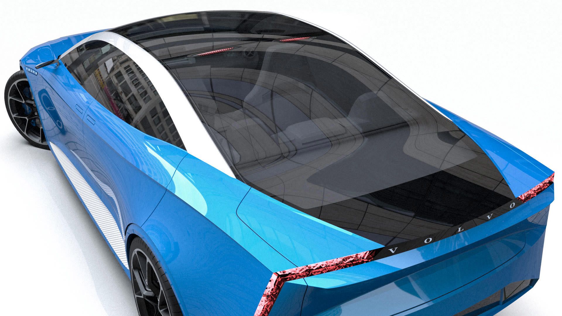 شیشه عقب خودروی مفهومی ولوو کریگر / Volvo Krigare آبی رنگ