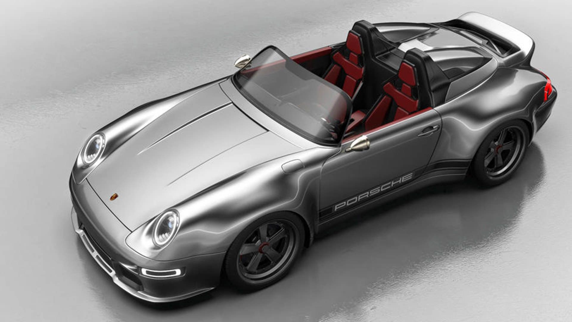 نمای سه چهارم بالا پورشه 993 اسپیدستر / Porsche 993 Speedster Remastered با تیونینگ گانتر ورکس 