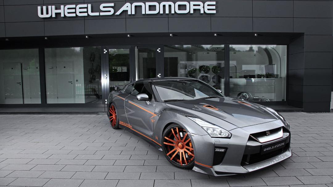 نمای جلو نیسان جی تی آر کرنک زیلا / Nissan GT-R تیونینگ ویلزاندمور / Nissan GT-R Tuning Project „CrankZilla“ by Wheelsandmore خاکستری 