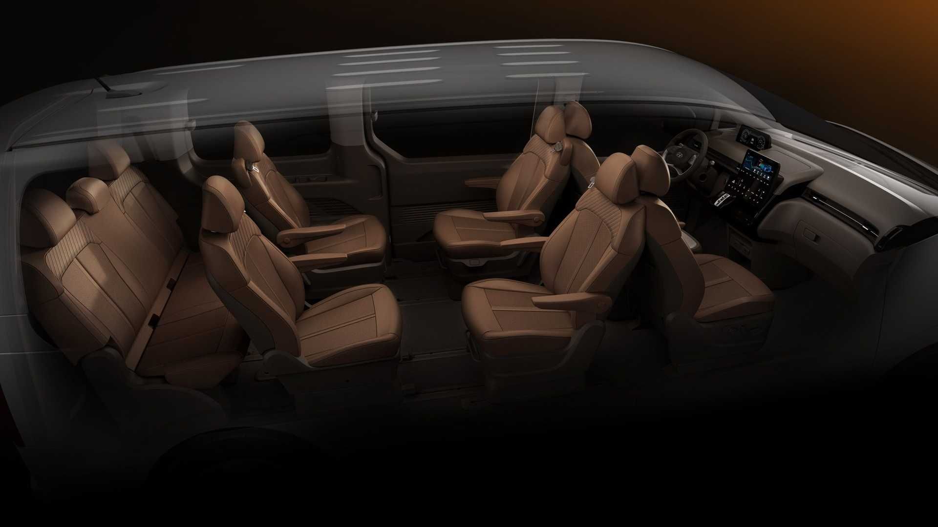 Hyundai Staria Minivan   هیوندای استاریا نمای 7 صندلی روبرو