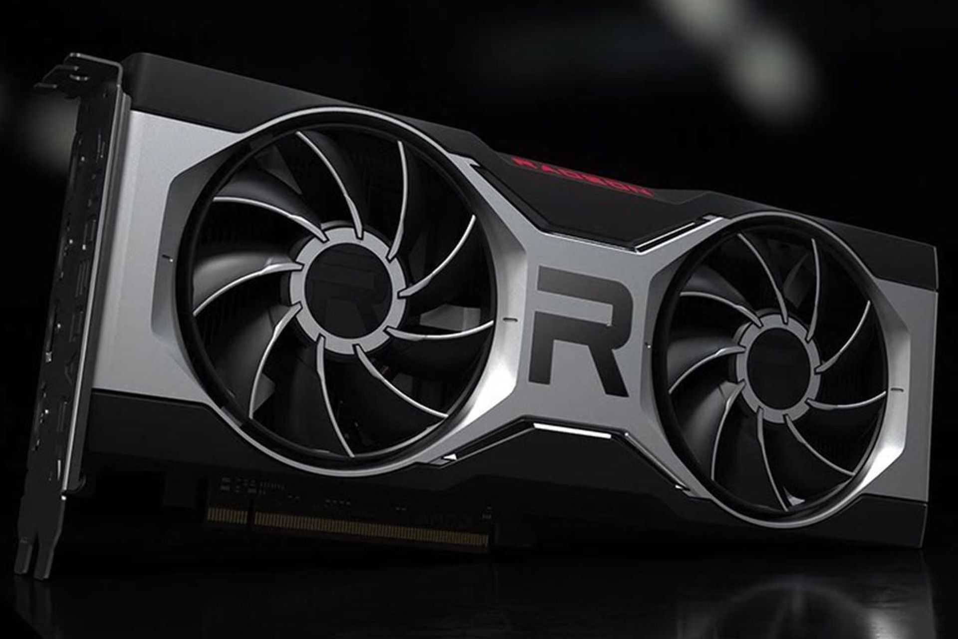 مرجع متخصصين ايران نماي جلو زاويه دار كارت گرافيك AMD رادئون RX 6700 XT