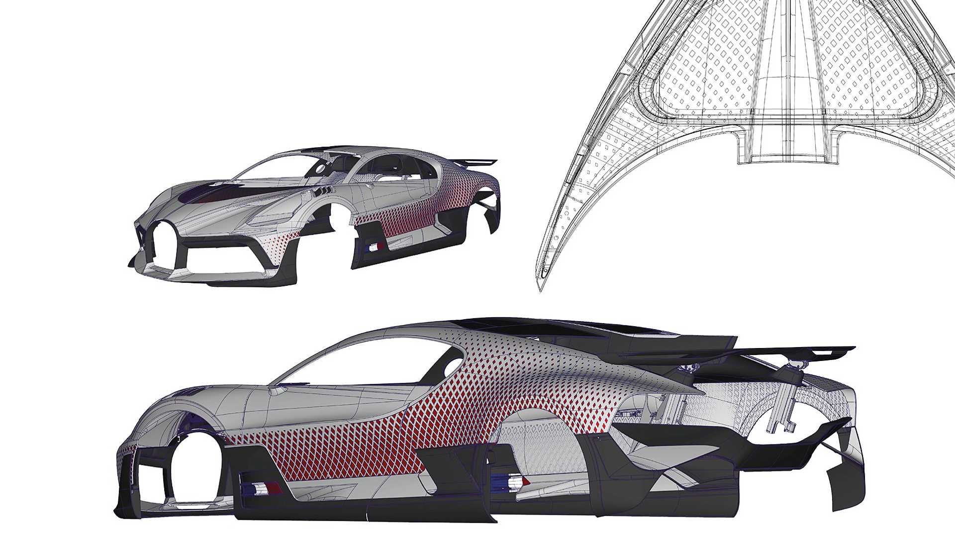  Bugatti Divo  Lady Bug بوگاتی دیوو لیدی باگ نمای پیش طرح