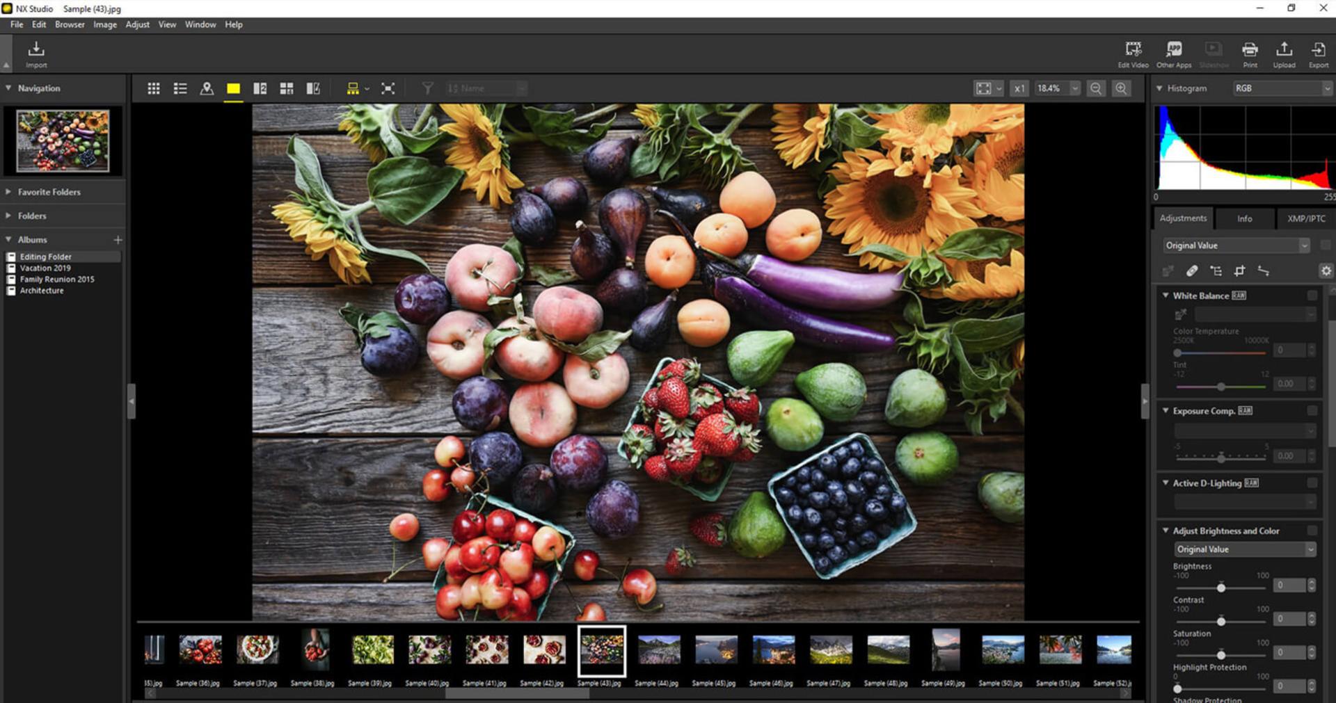 ویرایش عکس میوه در نرم افزار نیکون ان ایکس استودیو / Nikon NX Studio