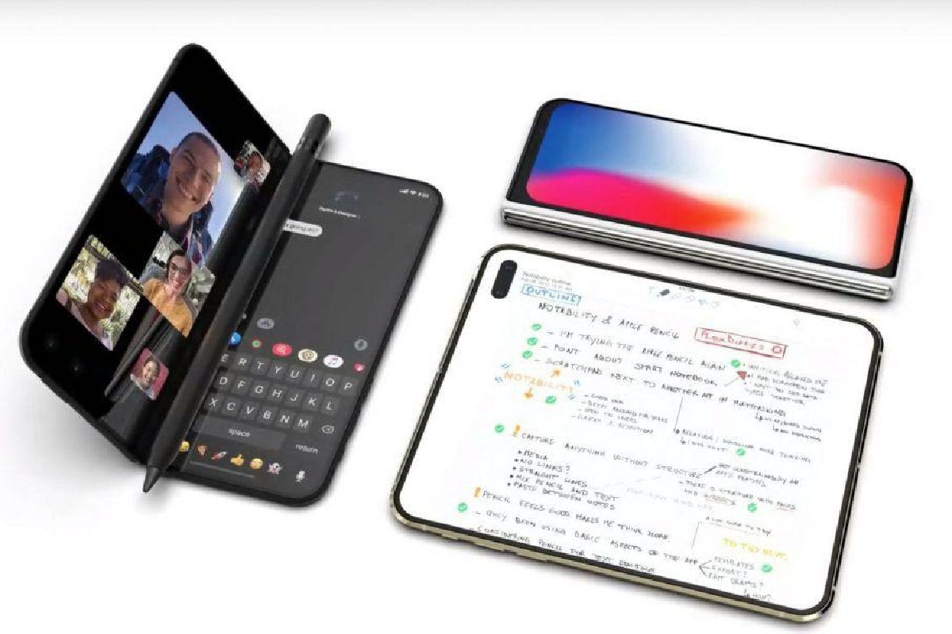 تصویر مفهومی از آیفون تاشو