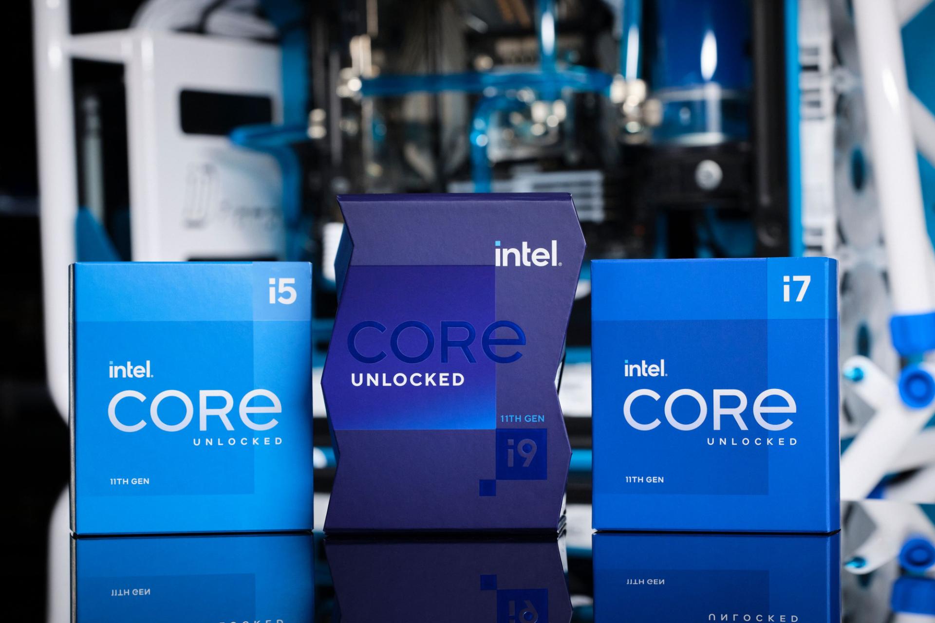 جعبه پردازنده Core i9 و i7 و i5 اینتل راکت لیک نسل یازدهم دسکتاپ از نمای جلو / Intel Rocket Lake