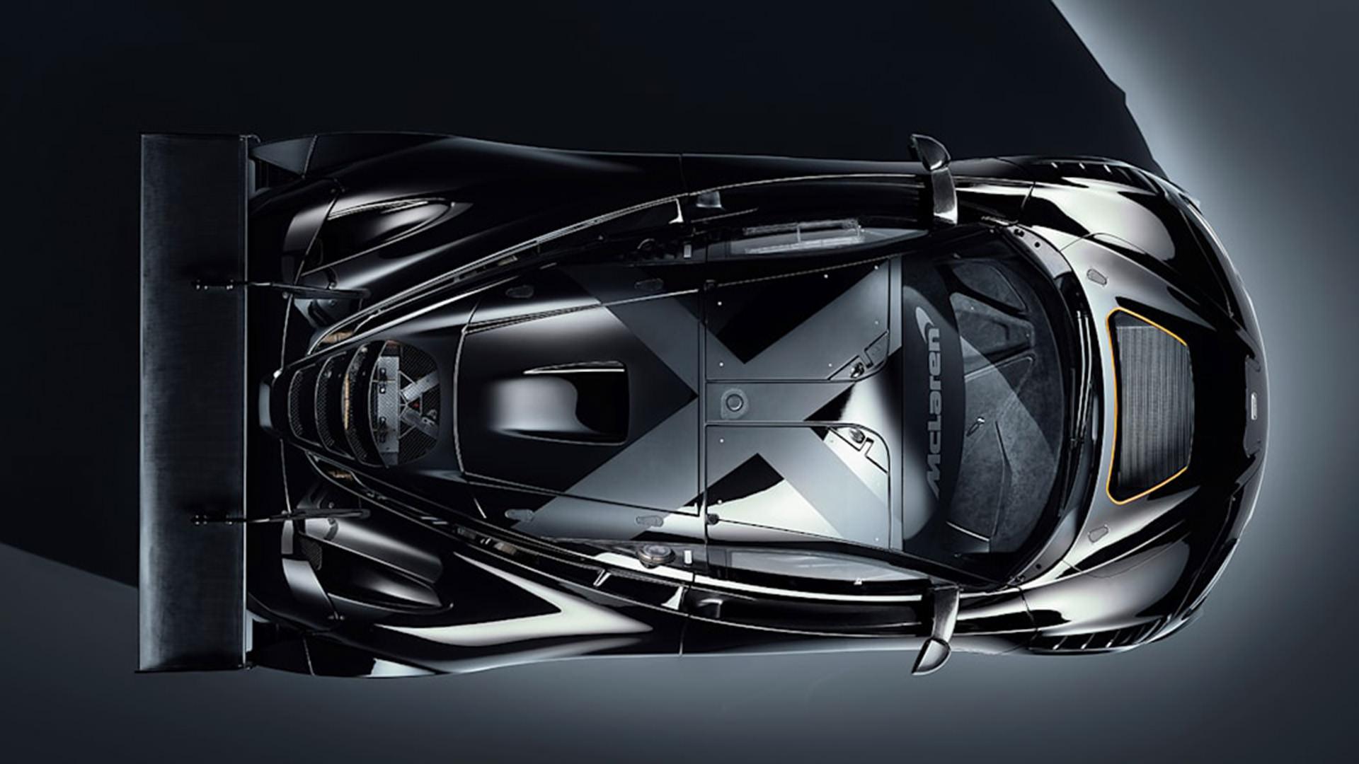 نمای بالا مک لارن 720 اس جی تی تری ایکس / McLaren 720S GT3X مشکی رنگ