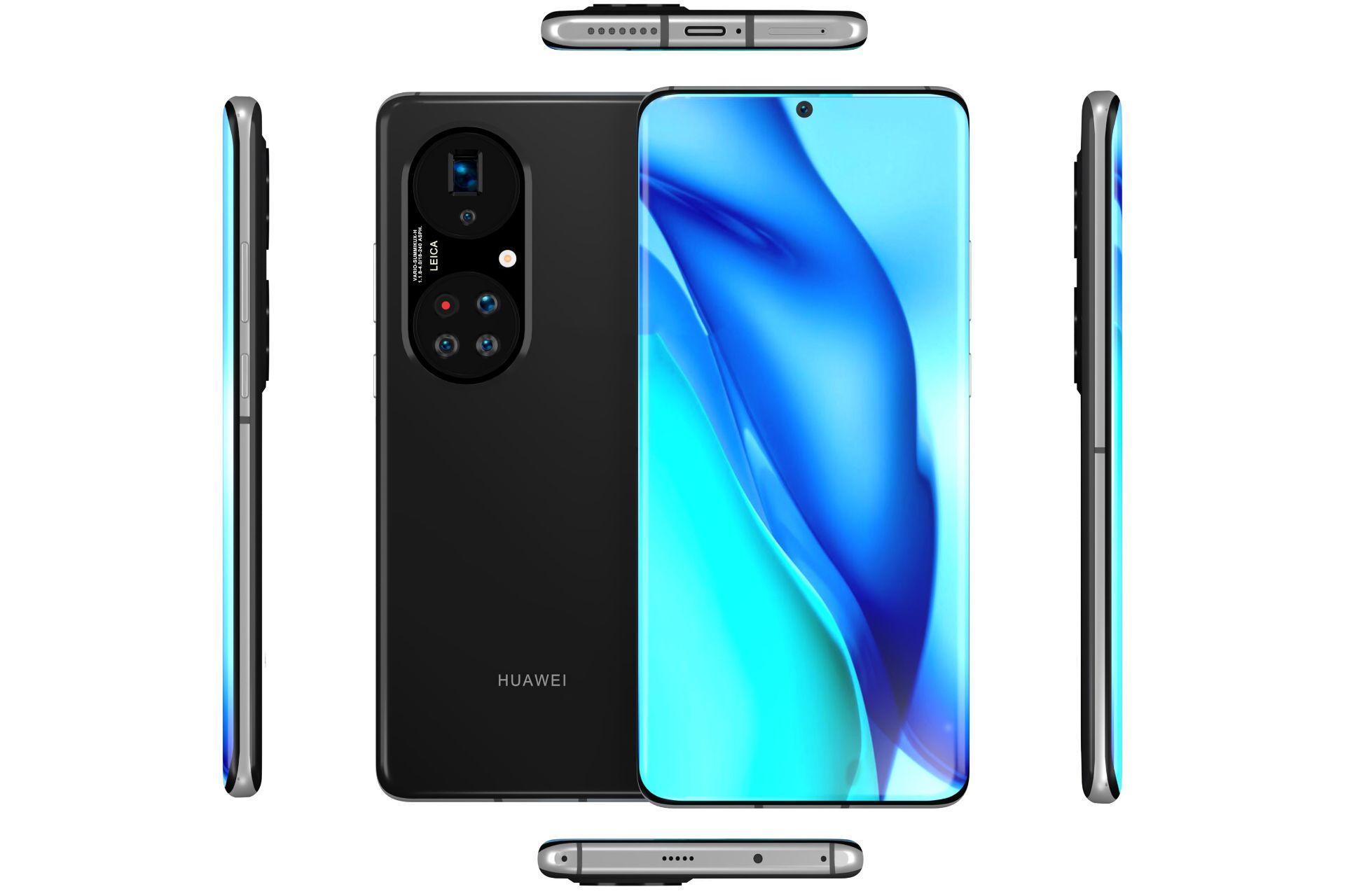 رندر فاش شده هواوی پی 50 پرو پلاس / Huawei P50 Pro+ از تمام زاویه ها