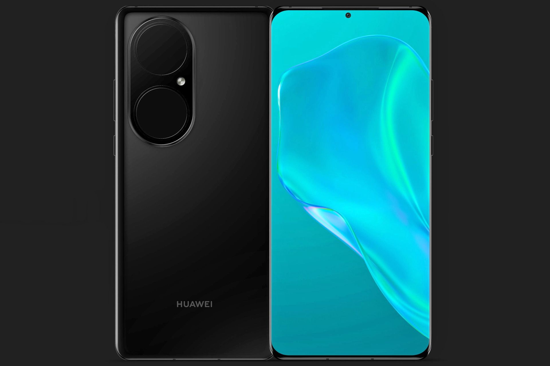 رندر فاش شده هواوی پی 50 پرو / Huawei P50 Pro نمایشگر تمام صفحه و پنل پشت