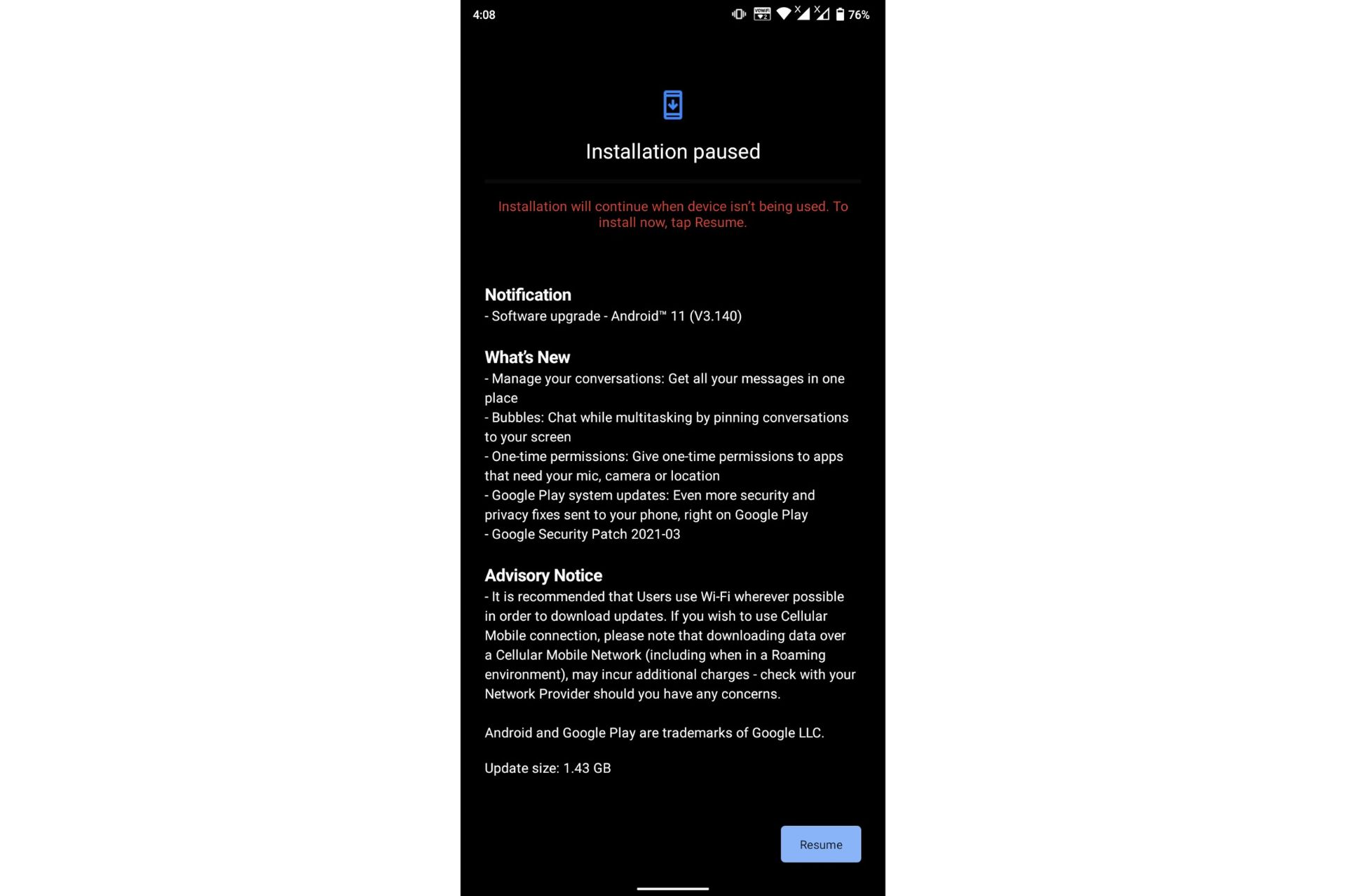 لیست تغییرات اندروید 11 در نوکیا 3.2