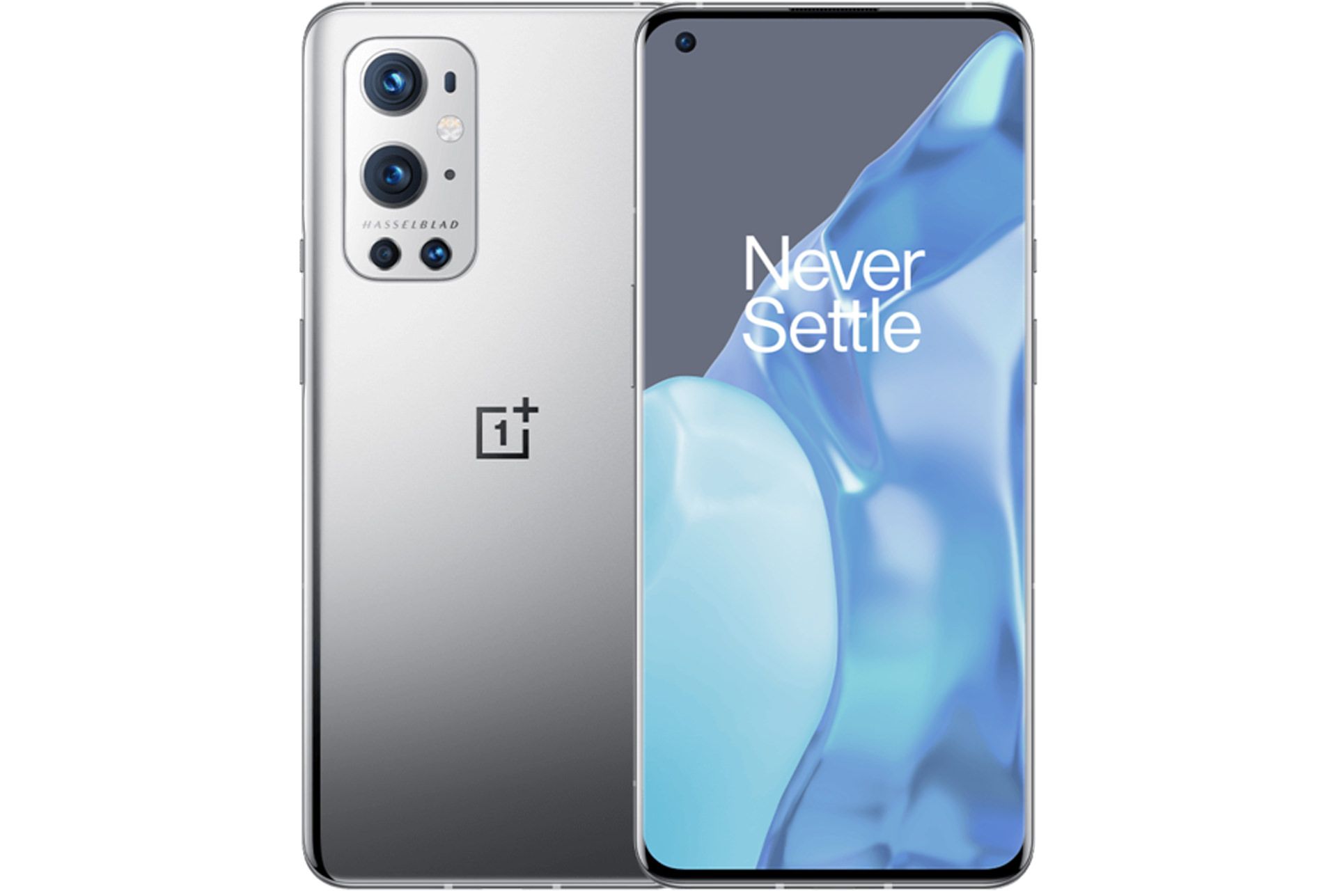 مدل نقره ای وان پلاس ۹ پرو / OnePlus 9 Pro از نمای پشت و نمایشگر