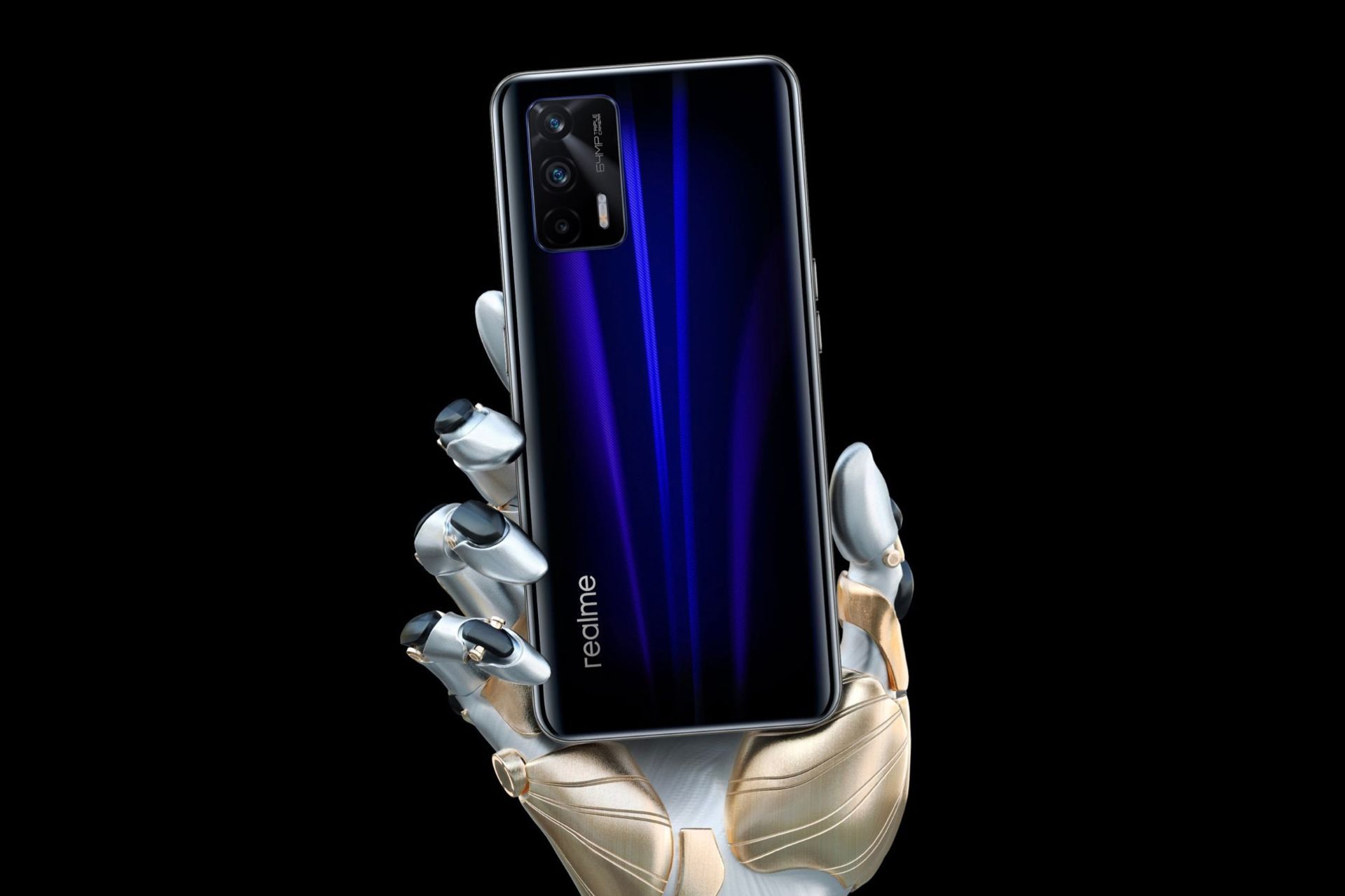 مدل آبی گوشی ریلمی جی تی / Realme GT از نمای پشت
