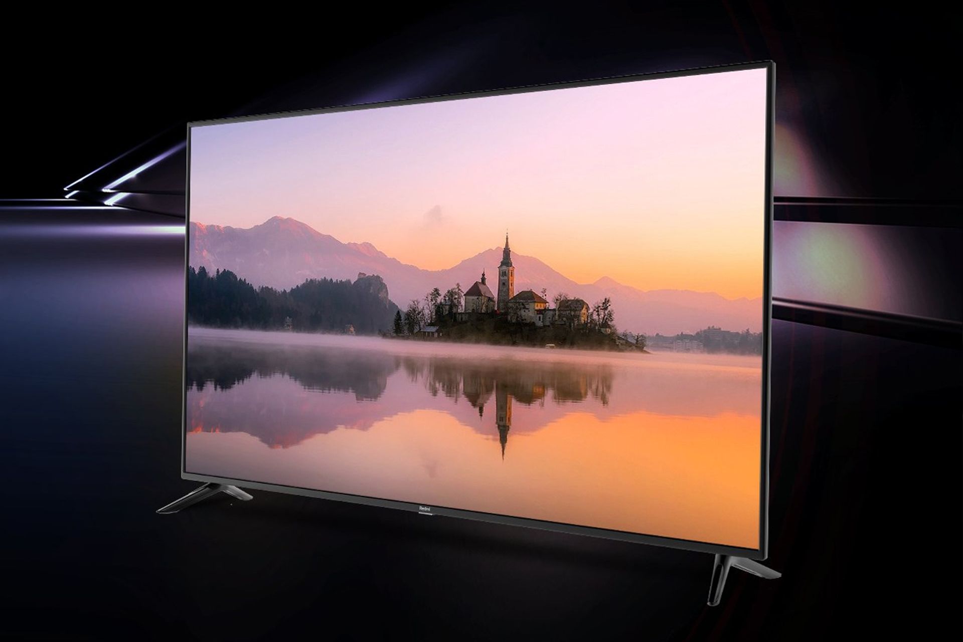 تلویزیون ردمی X50 از نمای سه رخ جلو