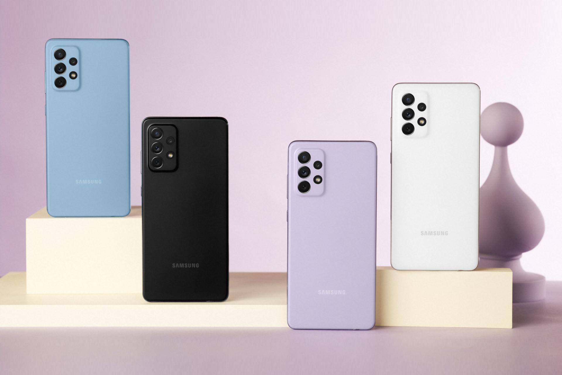 تمام رنگ های گلکسی ای 72 / Galaxy A72 سامسونگ از نمای پشت