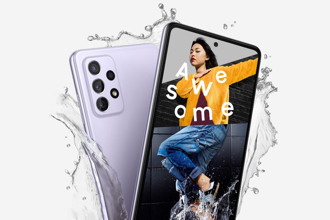 نمایشگر و پنل پشتی گلکسی ای 72 / Galaxy A72 سامسونگ مدل بنفش ضدآب