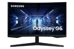 نمای جلو مانیتور ادیسه جی 5 27 اینچی سامسونگ مدل C27G55T رنگ مشکی