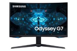 نمای جلو مانیتور ادیسه جی 7 32 اینچی سامسونگ مدل C32G75T رنگ مشکی