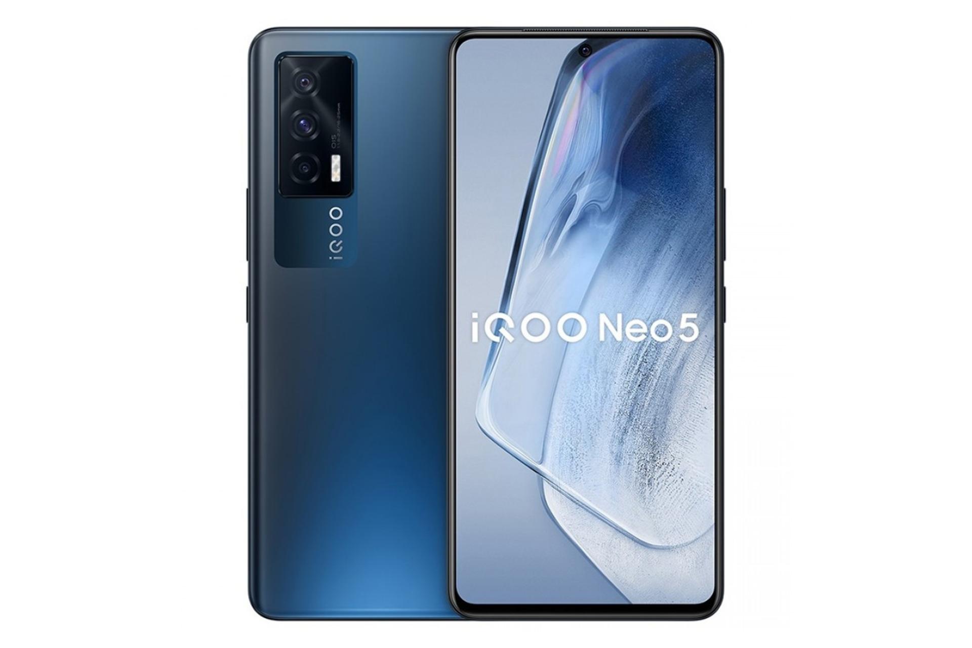 نمای پشت و جلو موبایل iQOO نئو 5 ویوو رنگ مشکی