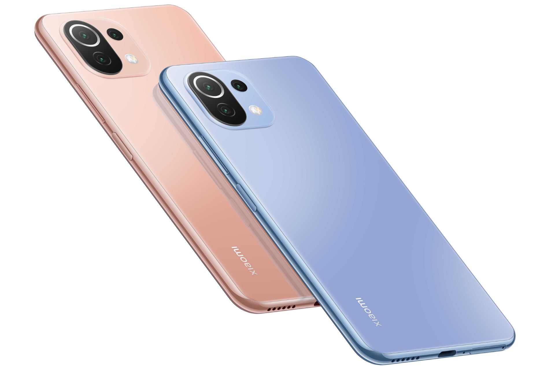 رنگ های آبی و صورتی شیائومی می 11 لایت / Xiaomi Mi 11 Lite نمای پشتی