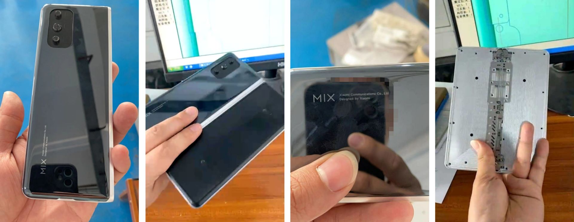 نمای پشت و نمای نزدیک و بخش جلو تصویر فاش شده گوشی تاشدنی شیائومی می میکس / Xiaomi Mi Mix Foldable 