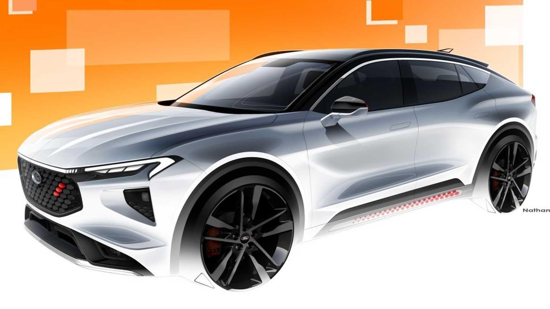 نمای سه چهارم طرح شاسی بلند فورد ایوس /  Ford Evos SUV