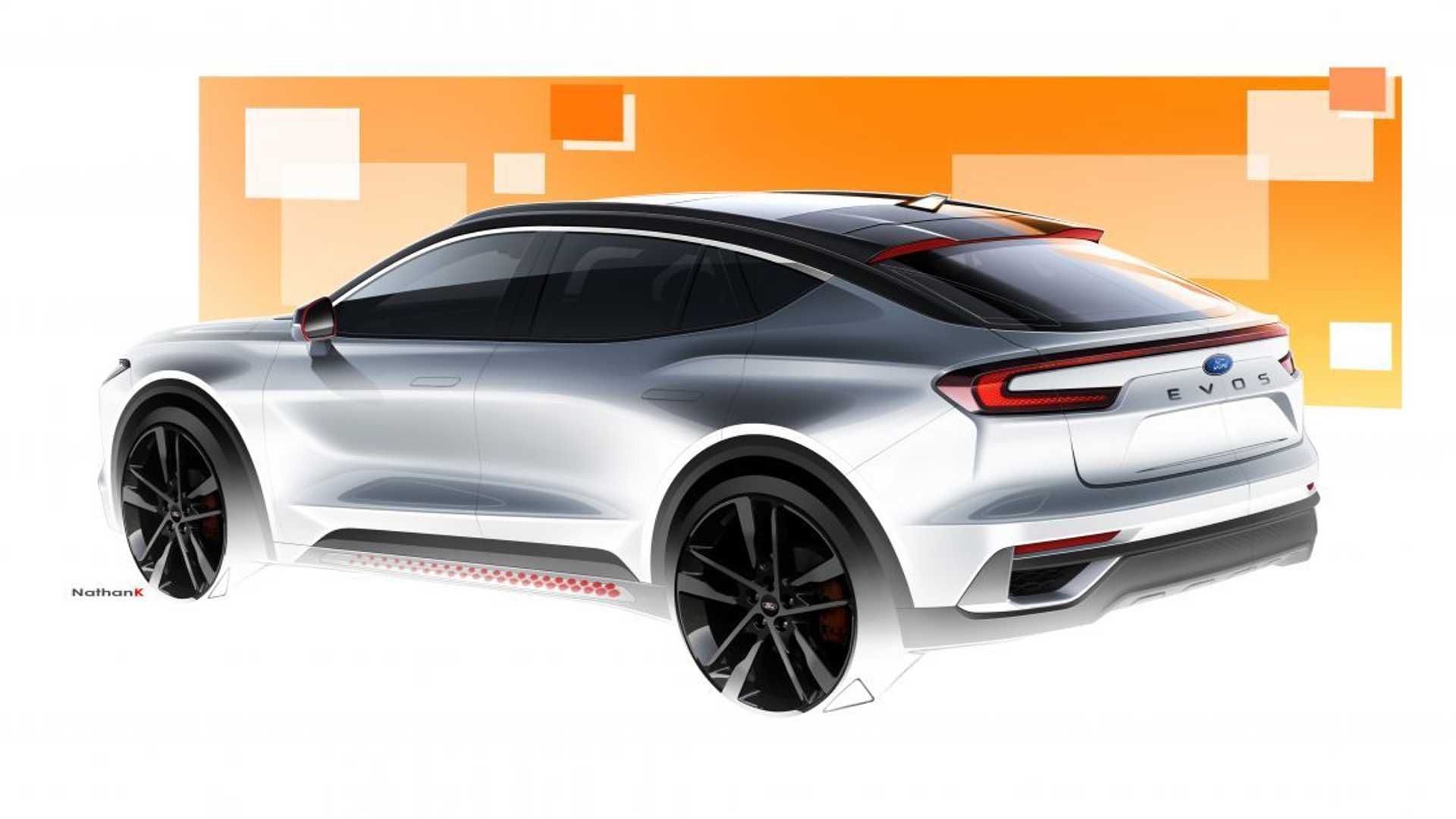 نمای عقب طرح شاسی بلند فورد ایوس /  Ford Evos SUV