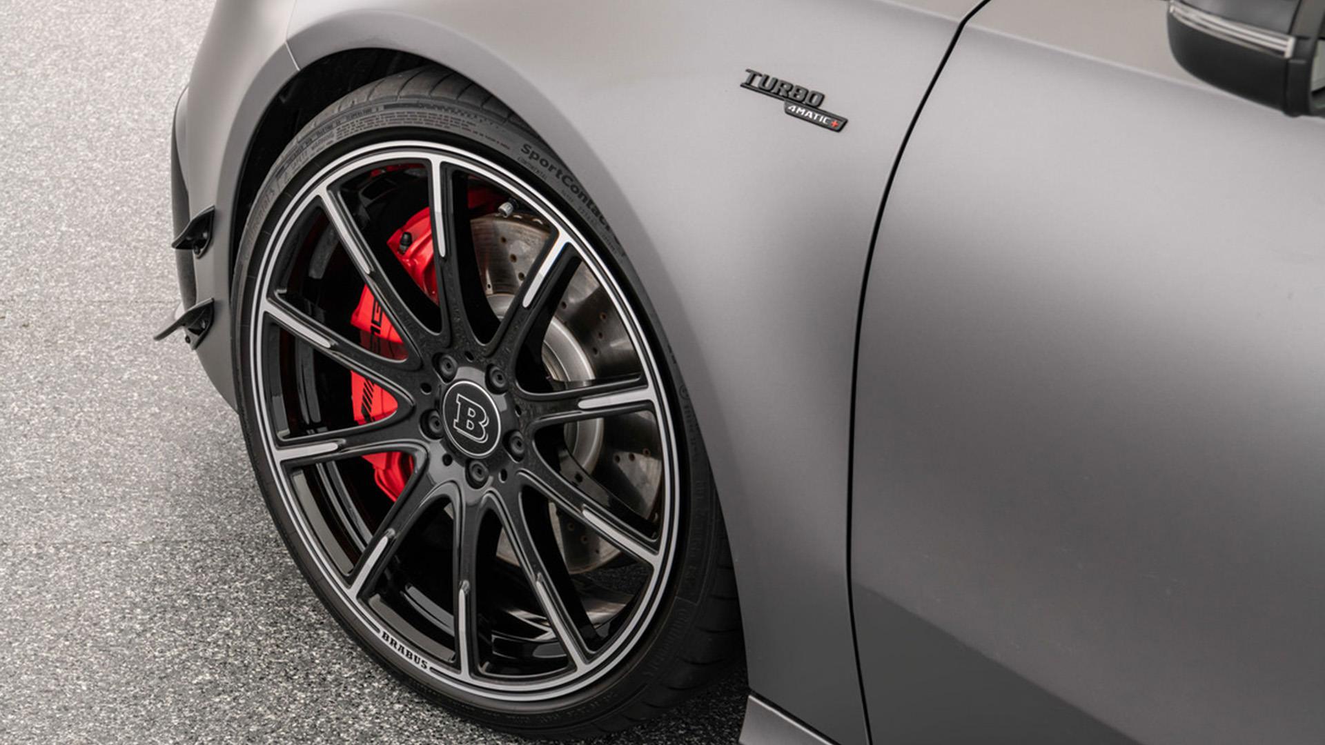چرخ جلو مرسدس آ ام گ تیونینگ برابوس / Brabus Mercedes-AMG A45 S نقره ای رنگ