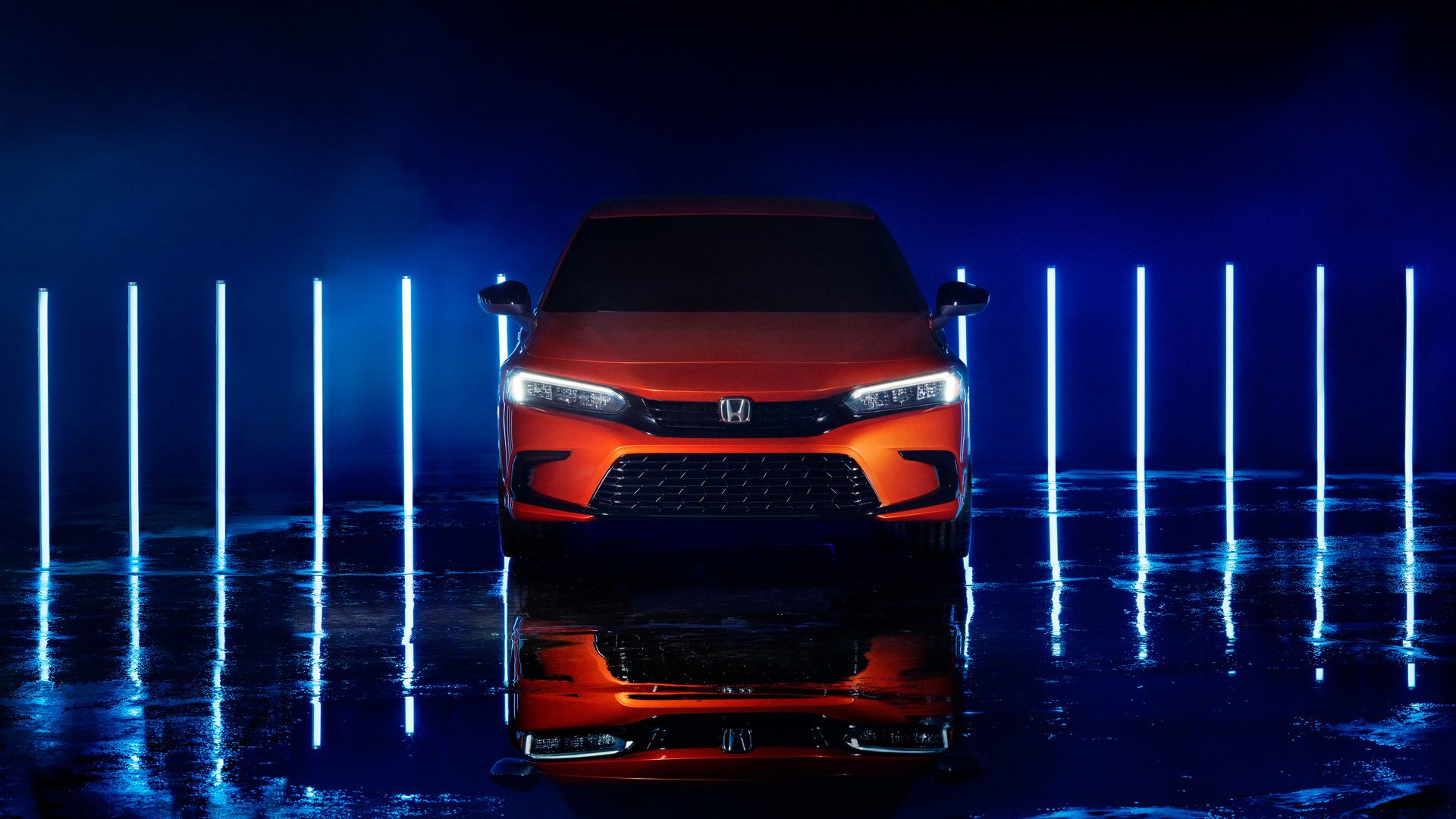 مرجع متخصصين ايران نماي جلو هوندا سيويك مدل 2022 / 2022 Honda Civic Sedan نارنجي رنگ