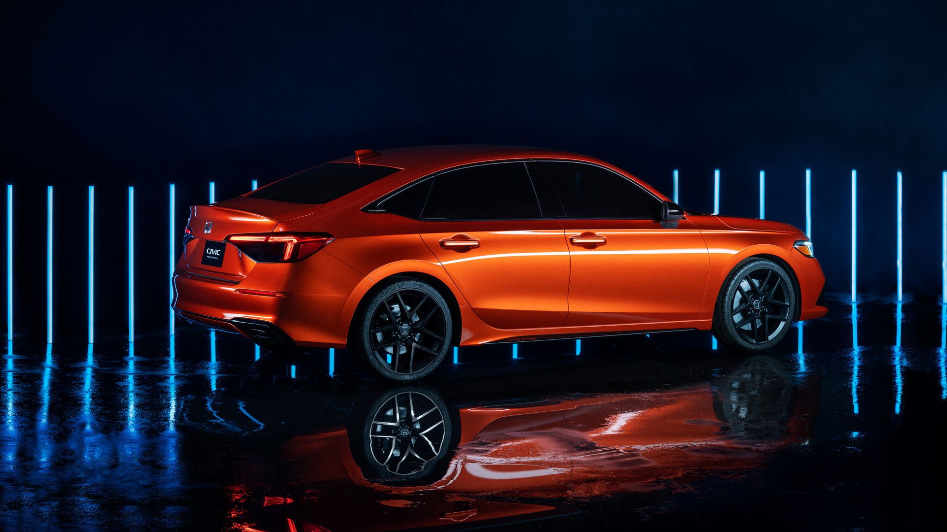 مرجع متخصصين ايران نماي جانبي هوندا سيويك مدل 2022 / 2022 Honda Civic Sedan نارنجي رنگ