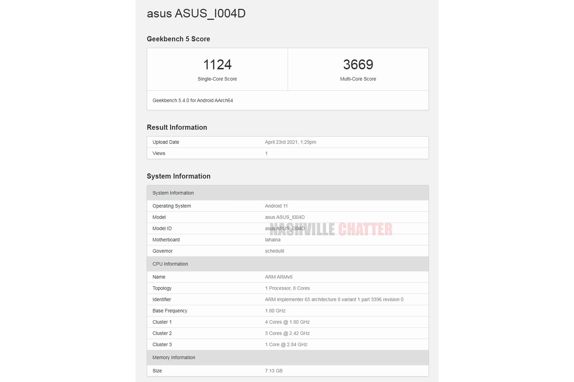 امتیاز گیک بنچ منتسب‌به گوشی ایسوس ذن فون 8