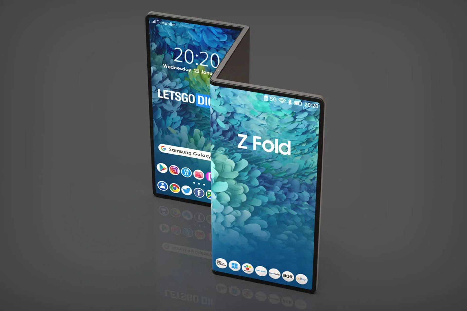 مرجع متخصصين ايران فرم Z تبلت گلكسي زد فولد / Galaxy Z Fold سامسونگ رندر غيررسمي