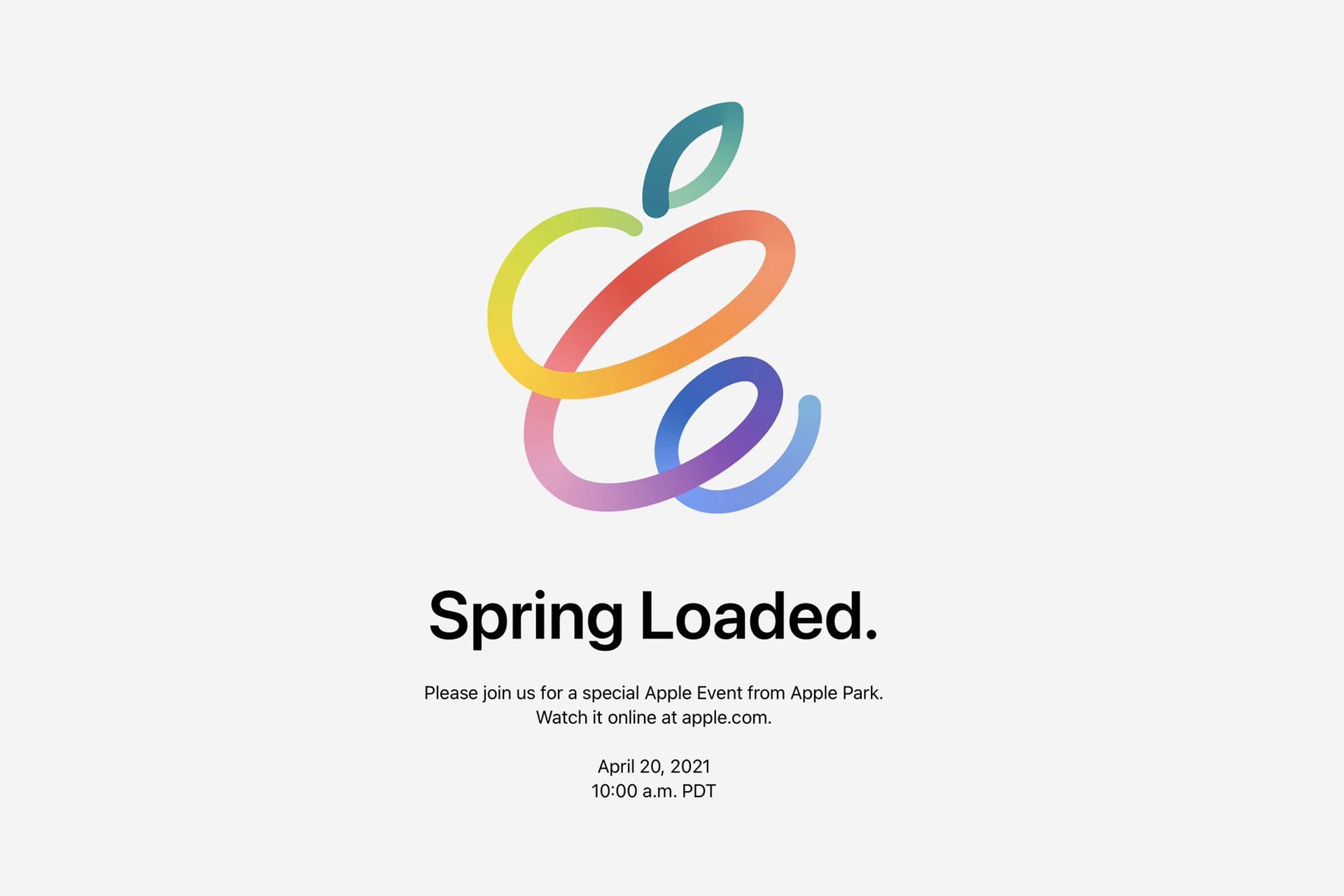 دعوتنامه رویداد Apple Spring Loaded 2021 اپل
