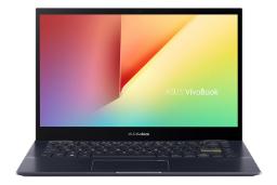 نمای جلو لپ تاپ ایسوس ویووبوک فلیپ 14 tm420ua با صفحه روشن