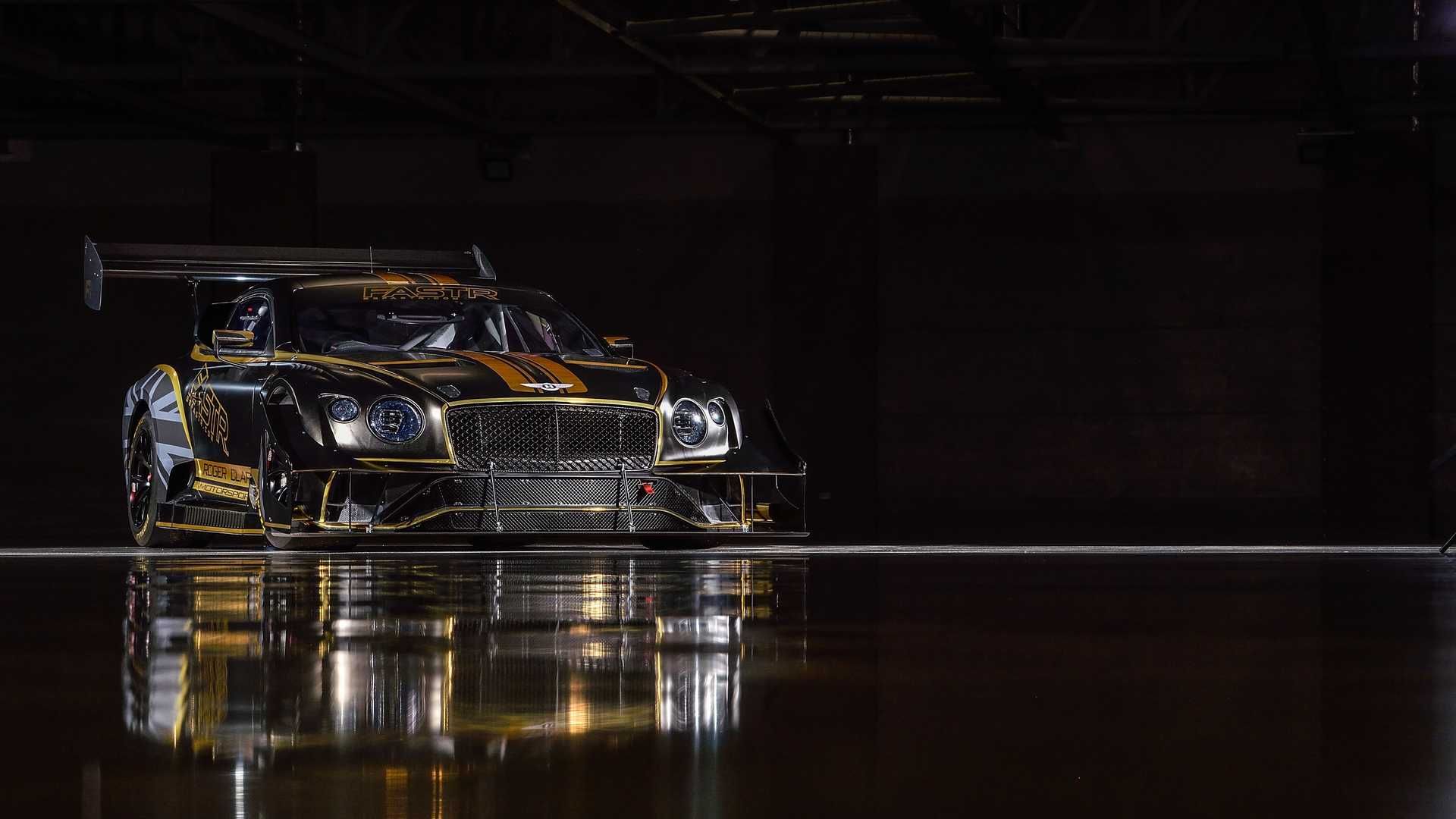 مرجع متخصصين ايران نماي جلو بنتلي كنتيننتال جي تي 3 پايكز پيك / Bentley Continental GT3 Pikes Peak سياه رنگ با نوارهاي زرد