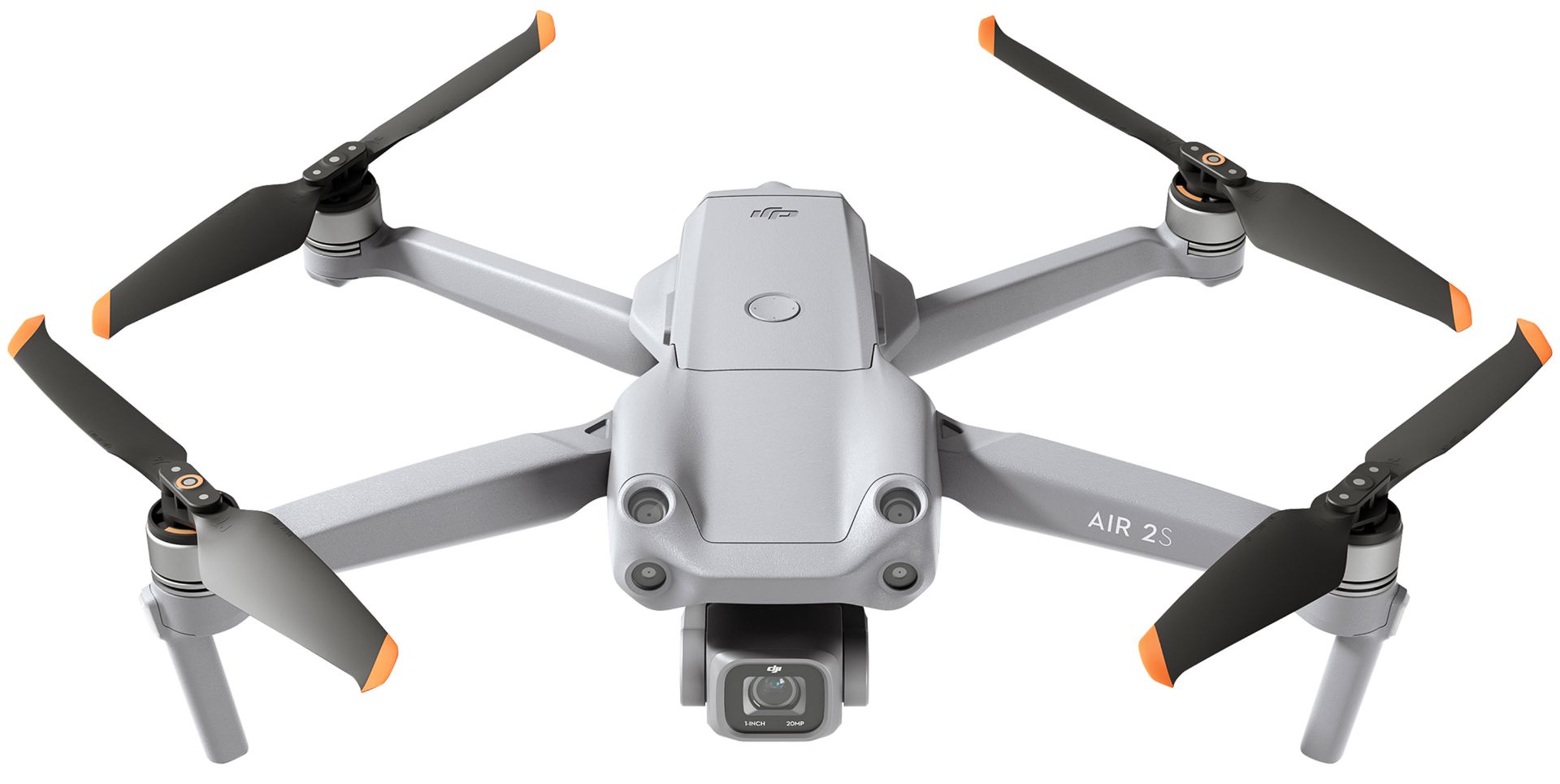 پهپاد DJI Air 2S / دی جی آی ایر 2 اس از نمای جلو در حالت باز