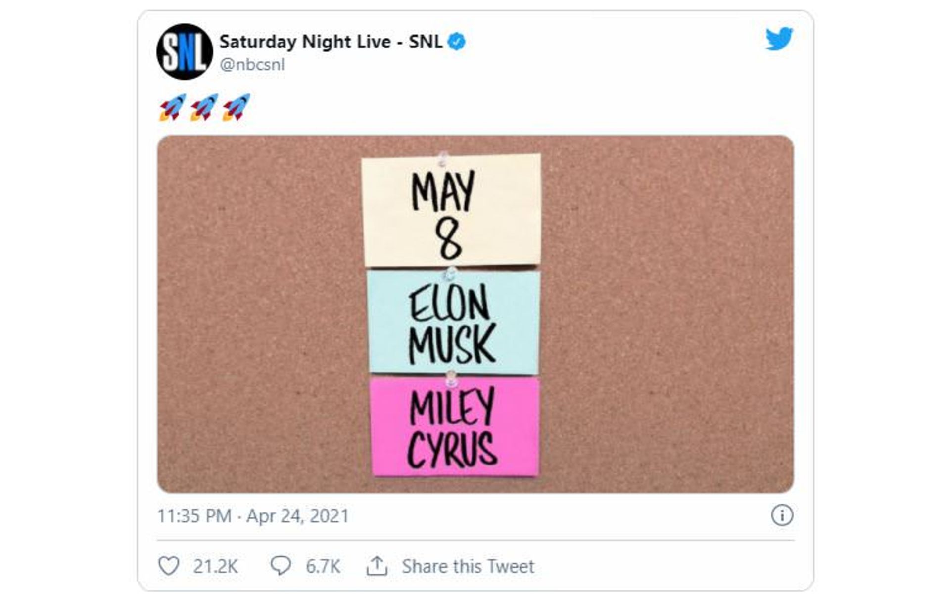 توییت برنامه Saturday Night Live در مورد حضور ایلان ماسک