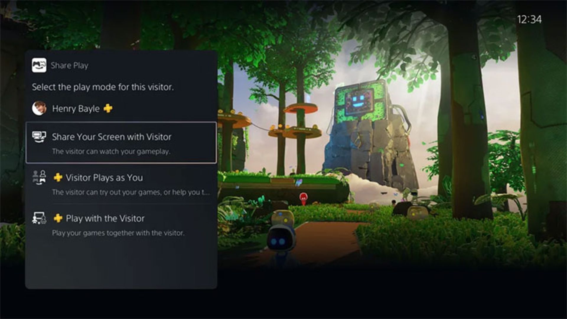 به اشتراک گذاشته صفحه نمایش در پلی استیشن ۵